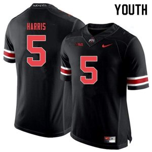 NCAA Ohio State Buckeyes Youth #5 Jaylen Harris Black Out Nike Football College Jersey ASR5045ZA